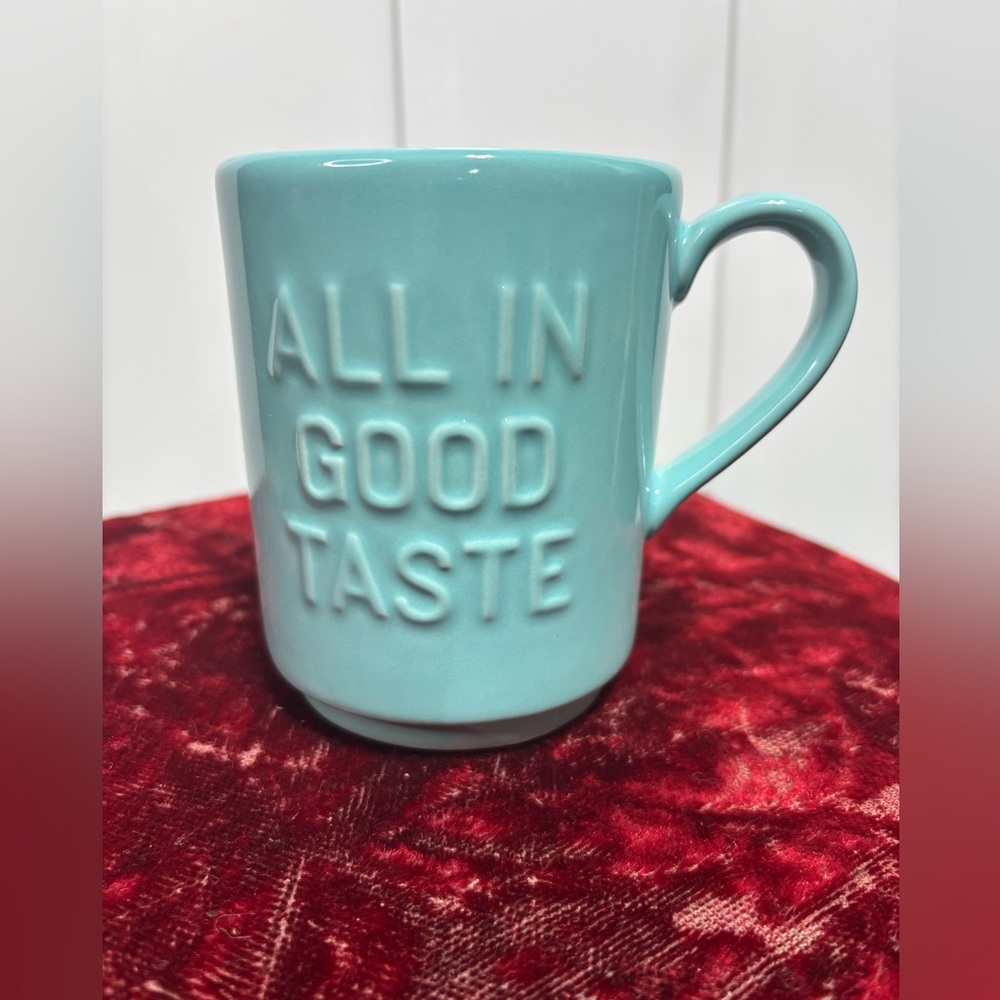 New Kate Spade NY with Lennox teal “All in Good Taste” mug